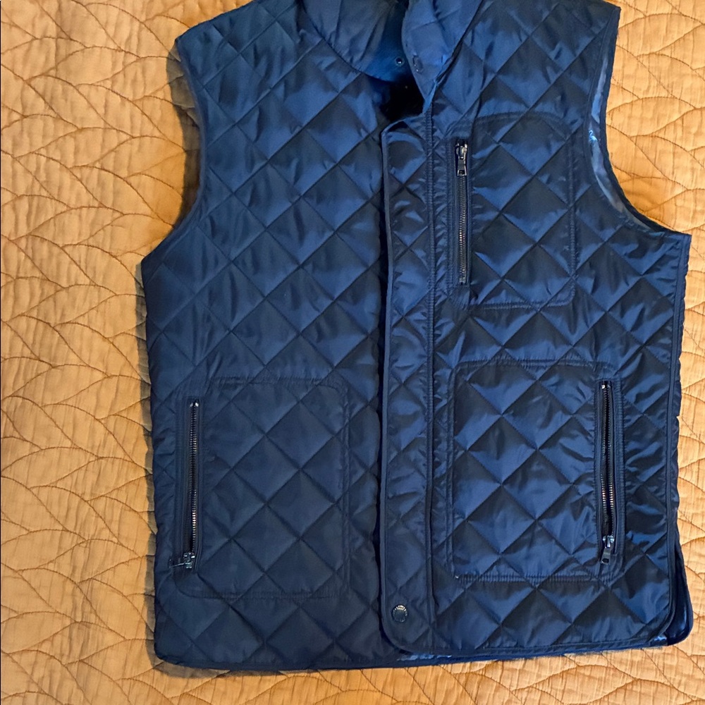 Tailorbyrd Dark Blue Quilted Vest